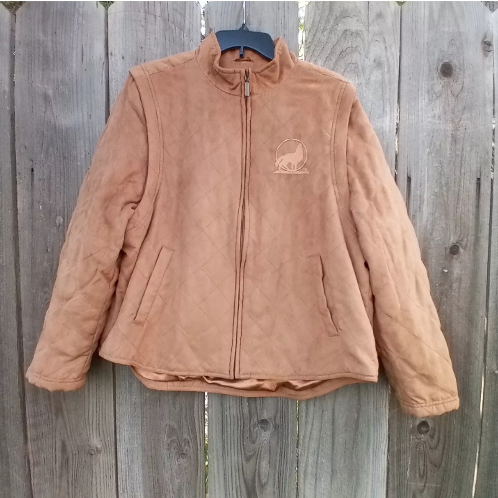 Lake Matley Jacket Mens Size XL Brown Removable Sleeve Light Weight Polyester